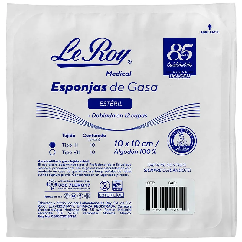 Le Roy gauze bandages, sponges and absorbent cotton